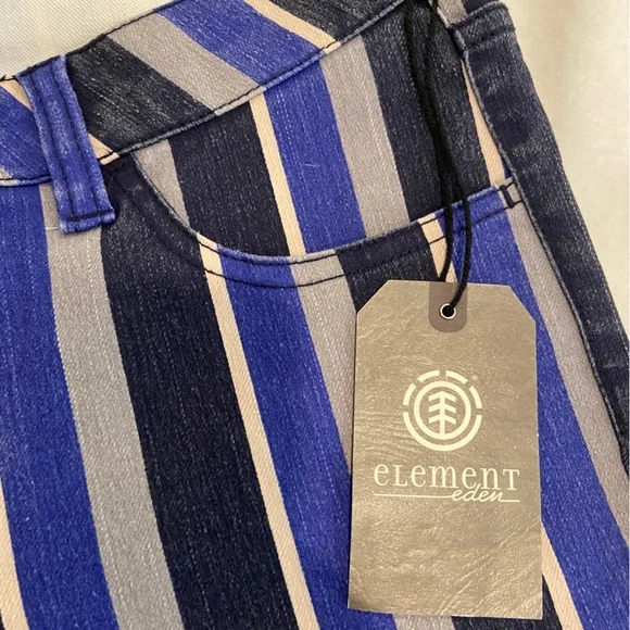 NWT - Element Eden Striped Denim Navy Black Grey Skinny Jeans Size 27 - Picture 9 of 11